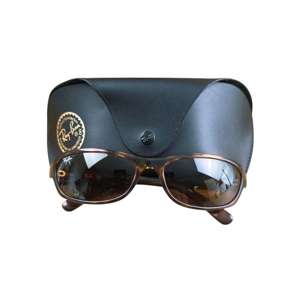 Ray-Ban RB 4076 Sunglasses OS Tortoise Oval Brown Lens Made in Italy